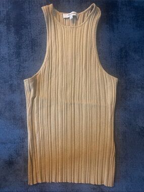 Madewell Ribbed Sleeveless Knit Tank - Gold Shimmer